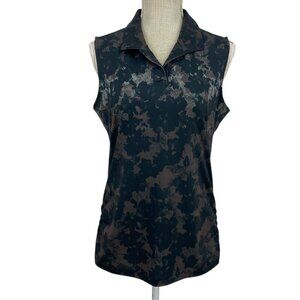 Puma Golf Camo Floral Sleeveless Polo Top Sz M​​​​